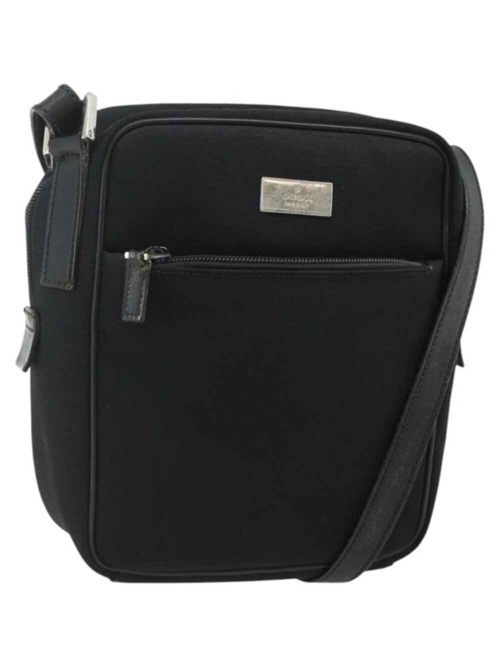 GUCCI Shoulder Bag Nylon Black Silver 018 1612